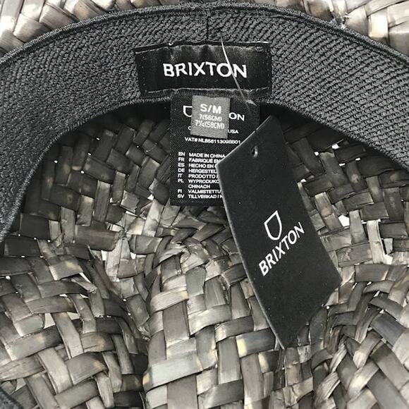 Brixton Houston Straw Cowboy Hat S/M Womens Black Full Brim Fedora NWD - Picture 7 of 8